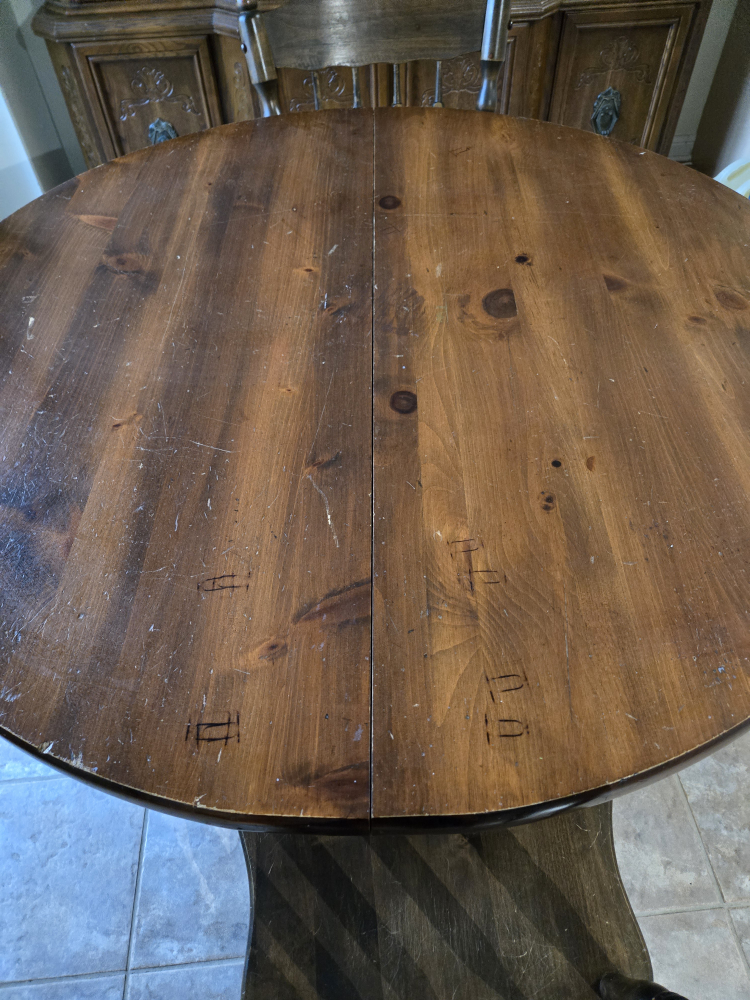 Round Wooden Table and Four Chairs - photo 2
