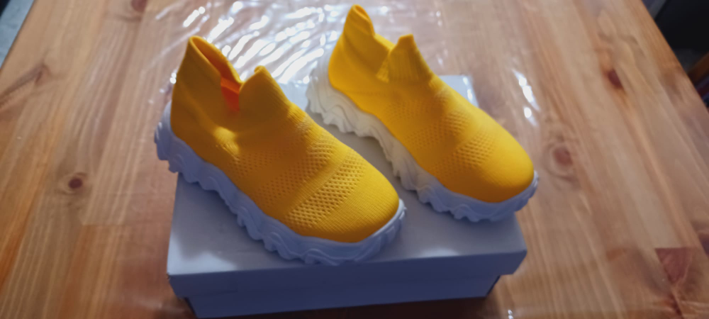 kidsYellow Knitted Slip-On Sneakers