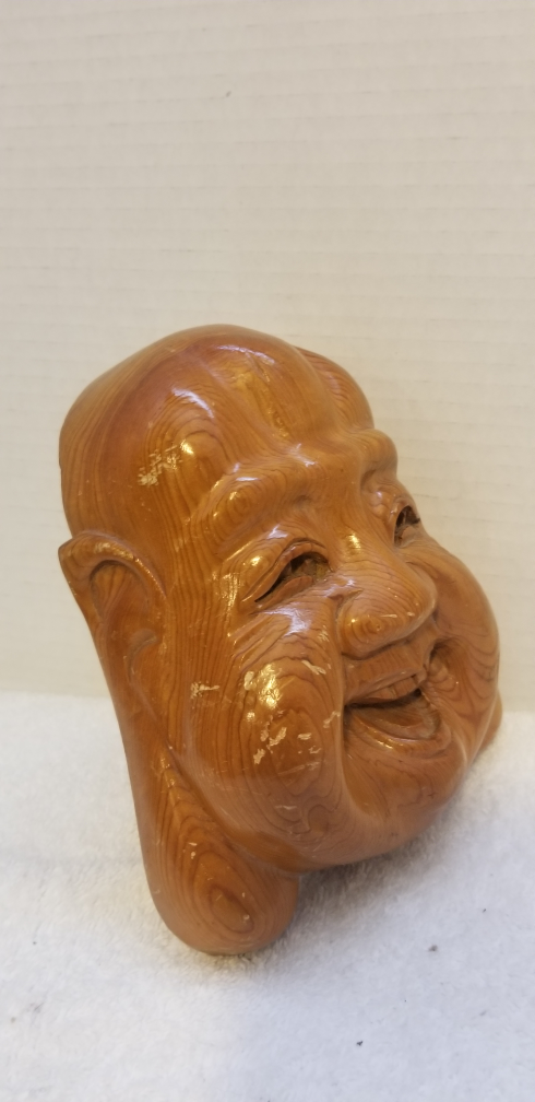 Wooden Laughing Buddha Wall Hanging
