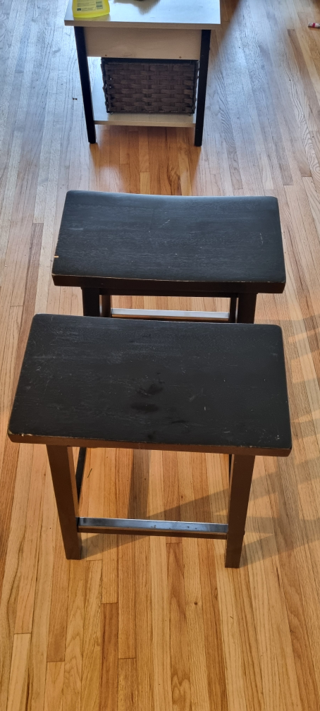 Set of 2 Black Bar Stools