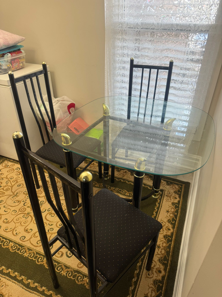 Glass top dining table set With 4 Chairs - photo 2