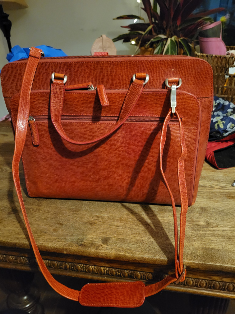 Red Leather Laptop Bag