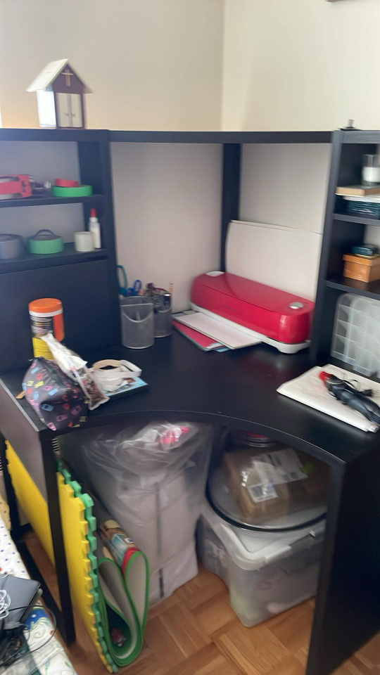 Black Corner Desk with Shelving