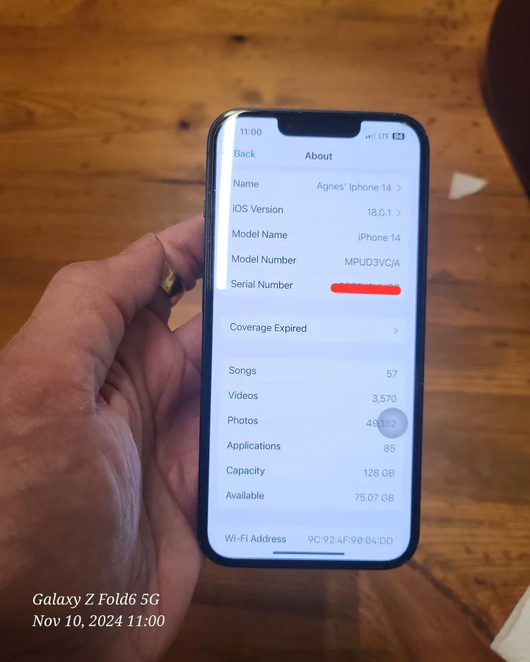 Iphone 14 ,Battery 97% .Midnight , 128Gb, IOS18.1 unlocked image indicator(6)