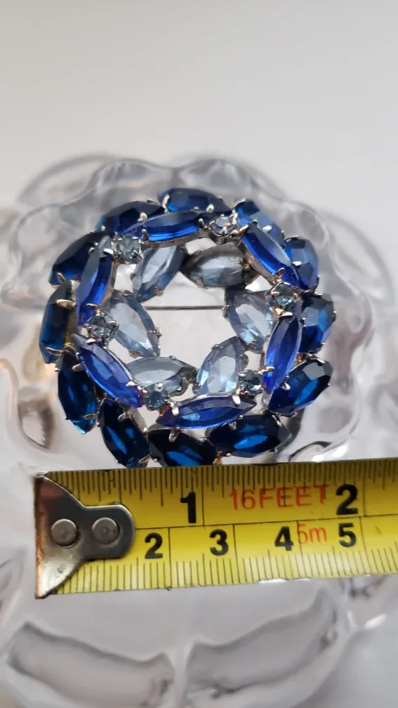 Blue Rhinestone Brooch image indicator(2)