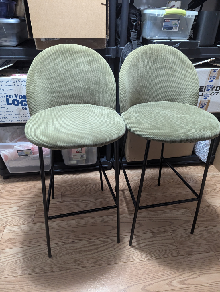 Two Beige Coloured Counter Stools