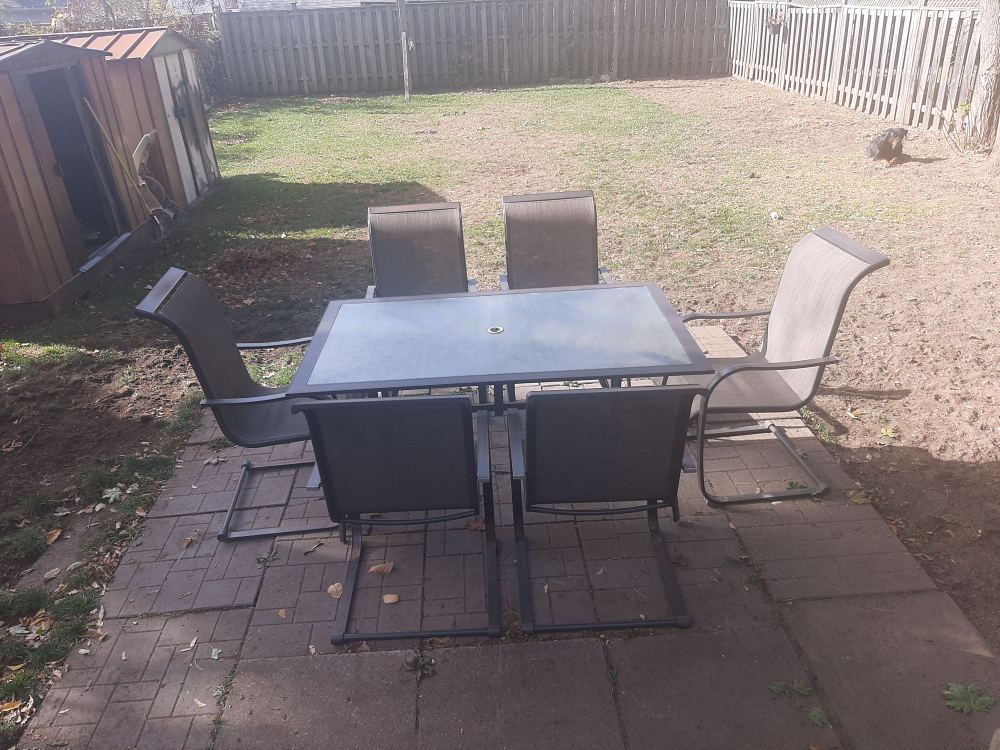 6-Piece Patio Set with Glass Top Table