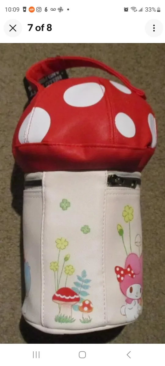 Sanrio Little Twin Stars Mushroom Makeup Bag 🧡 image indicator(2)