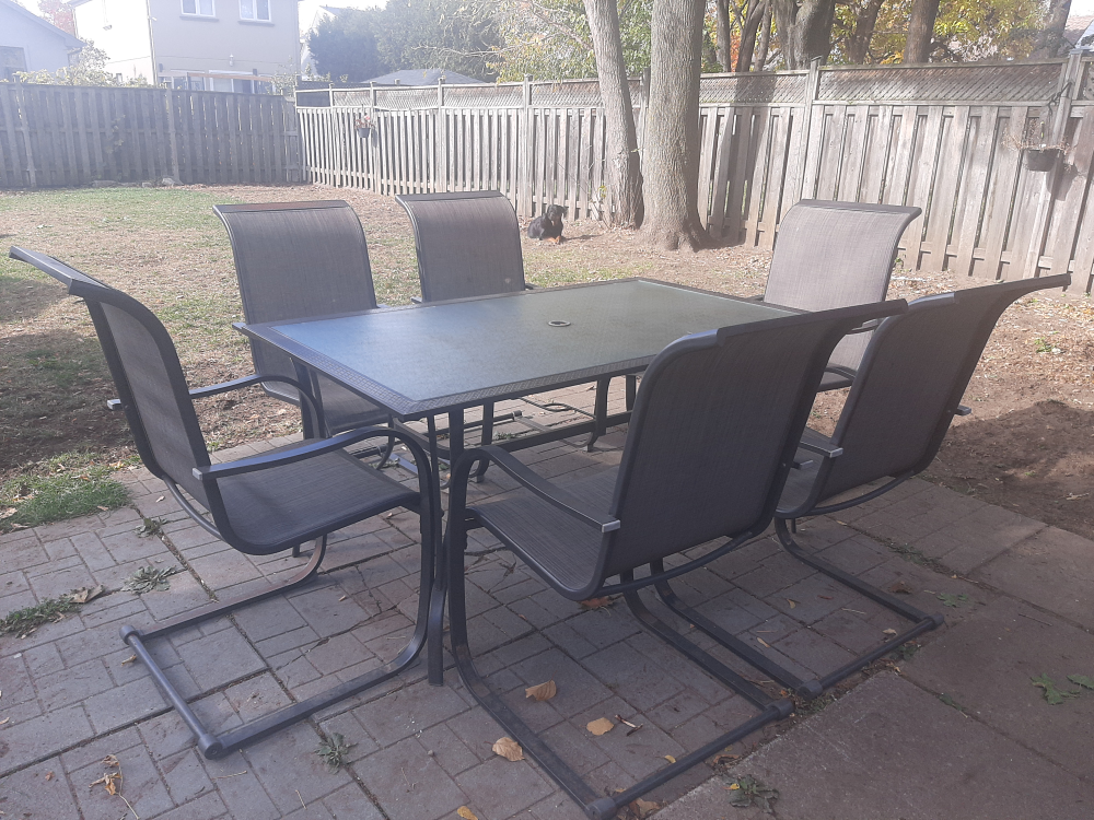 6-Piece Patio Set with Glass Top Table - photo 5