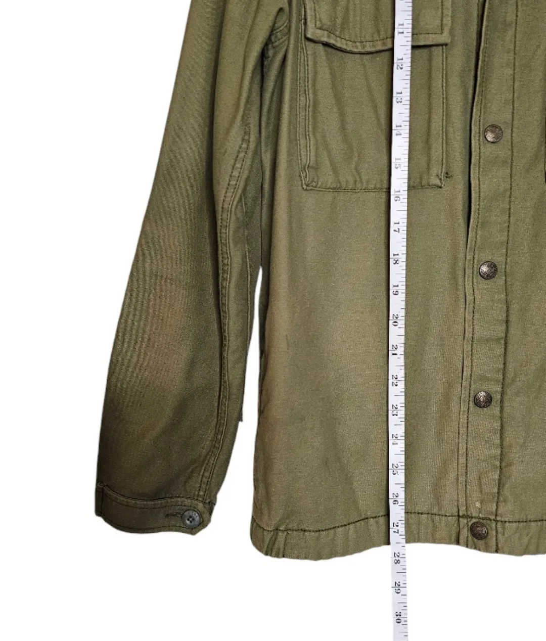 TNA Army Green Cotton Military Jacket size medium image indicator(10)