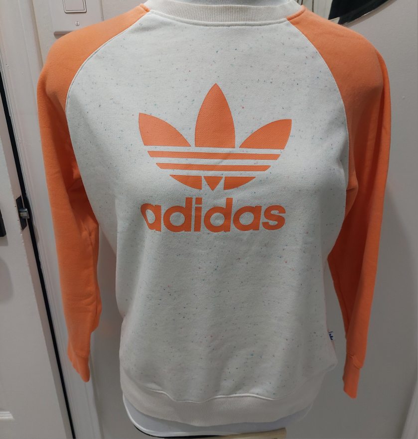 Adidas Womens Orange and White  Sweatshirt