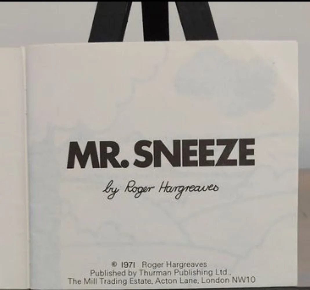 1971 Mr. SNEEZE Paperback Book by Roger Hargreaves (Rare) image indicator(3)