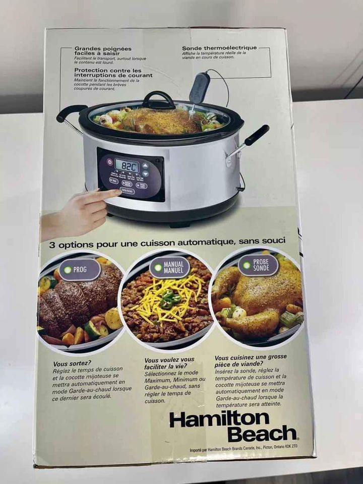 NEW Hamilton Beach Programmable Slow Cooker Stainless 5.6 Liters - photo 2