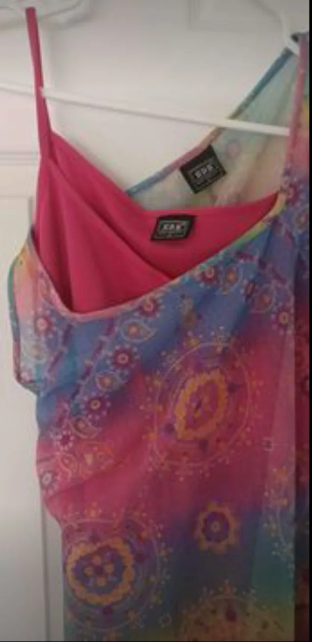 Pink and Rainbow Long Night Dress image indicator(4)