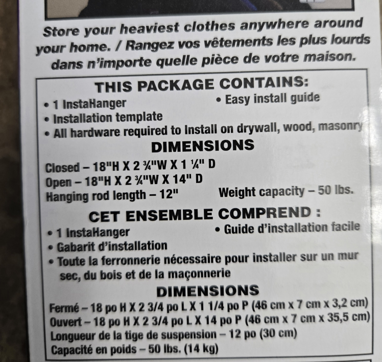 InstaHanger Heavy Duty Clothes Storage System - photo 2