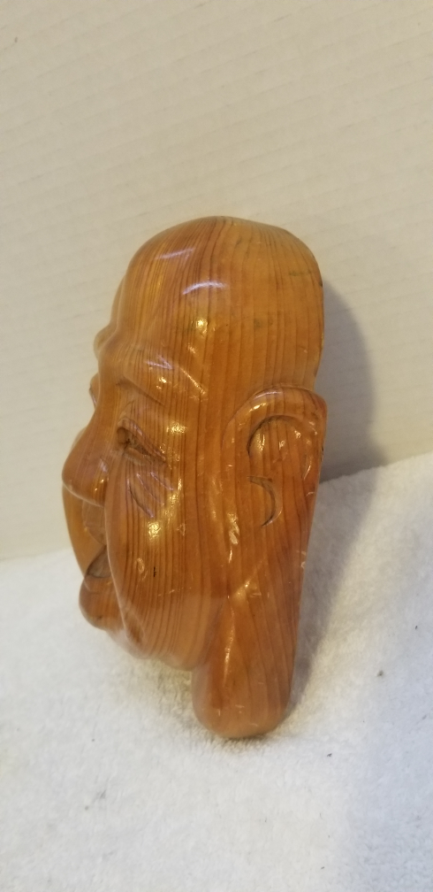 Wooden Laughing Buddha Wall Hanging - photo 3