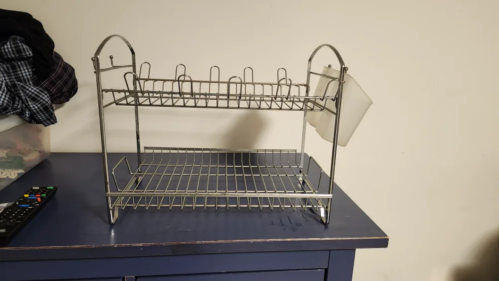 Double decker stainless steel dish dry rack thumbnail