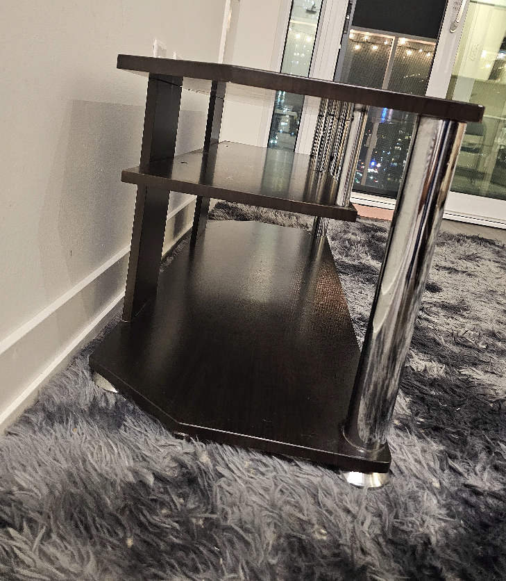 Black TV Stand with Silver Accents, Move out sale - photo 4