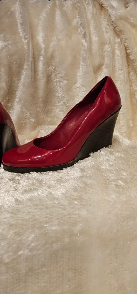 Cole Haan Red Patent Leather Wedge Heels thumbnail