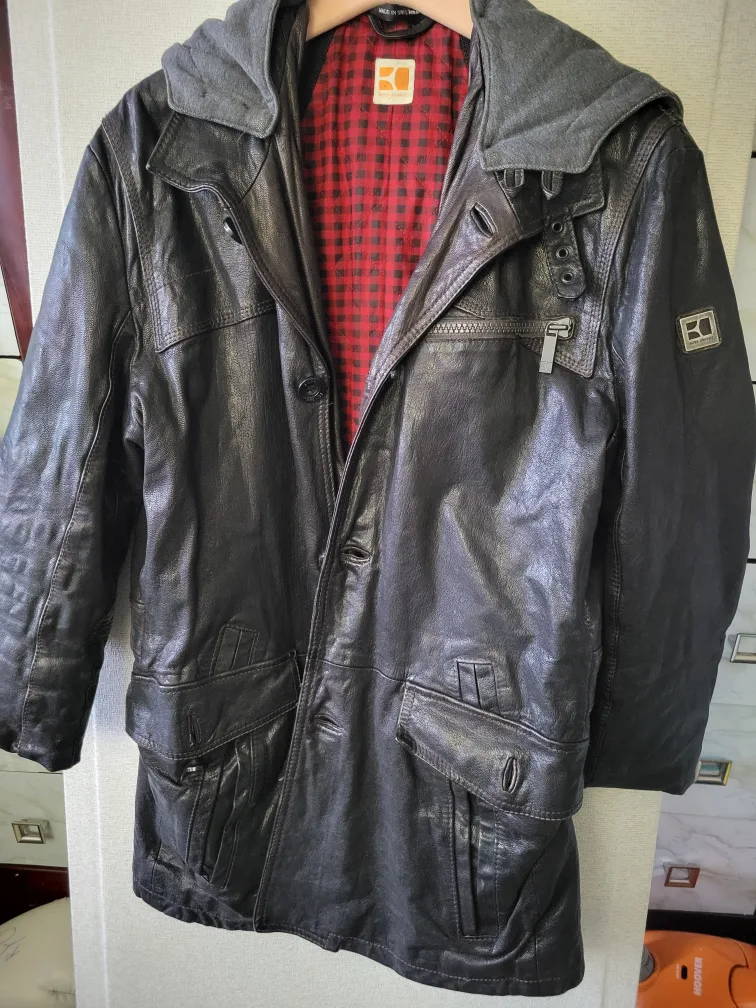 Hugo Boss Genuine Leather Jacket with Hood image indicator(2)