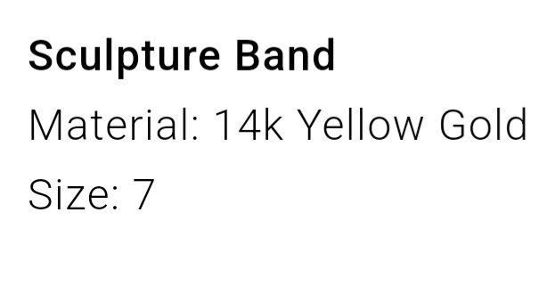 MEJURI 14k Yellow Gold Sculpture Band Ring Size 7 - photo 2