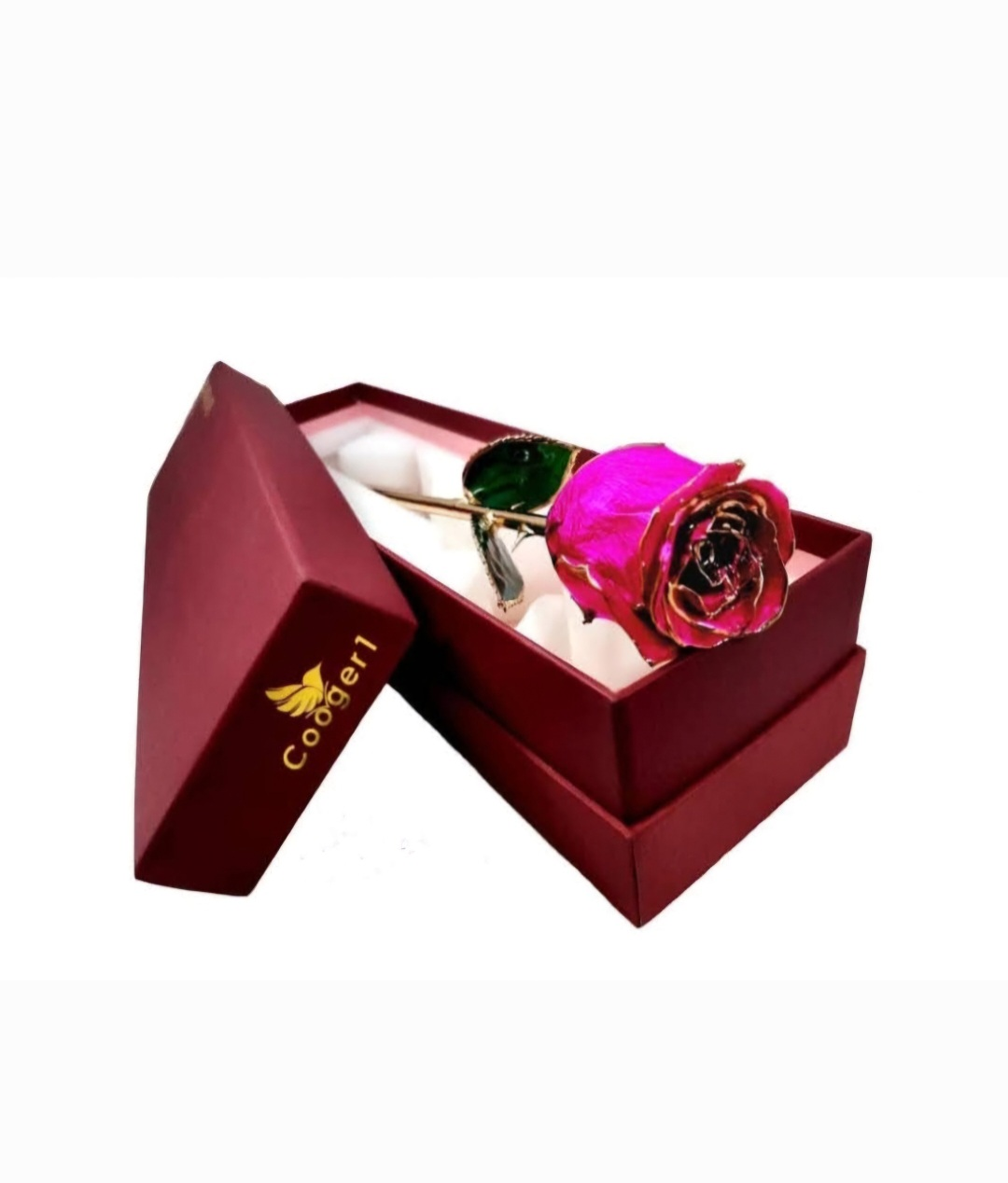 24k Gold Plated real Rose with Stand - photo 4
