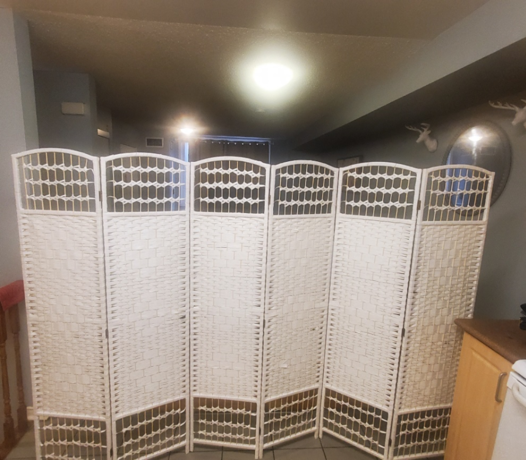 Homcom White Wicker Room Divider