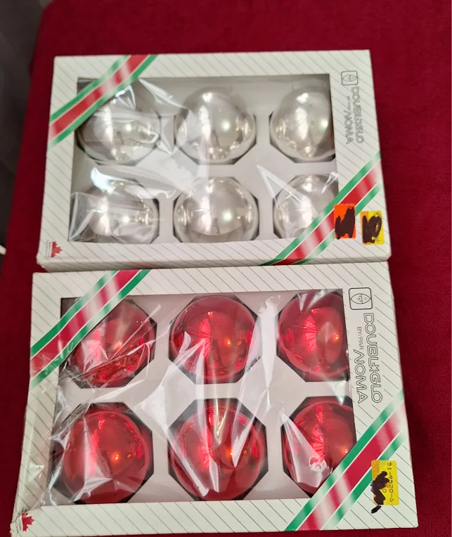 Pack of Red and Silver Christmas Ornaments thumbnail