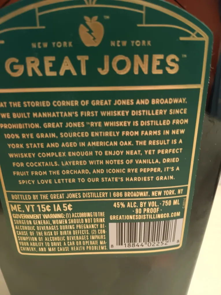 Great Jones Straight Rye Whiskey image indicator(4)