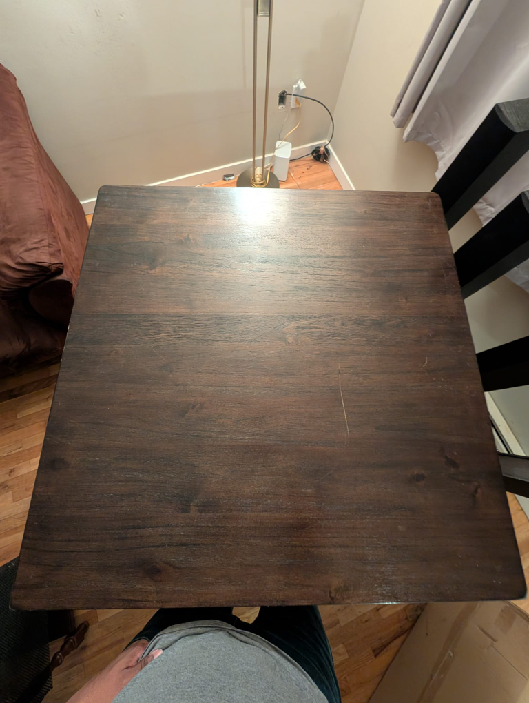 Square dining table with shelf - photo 2