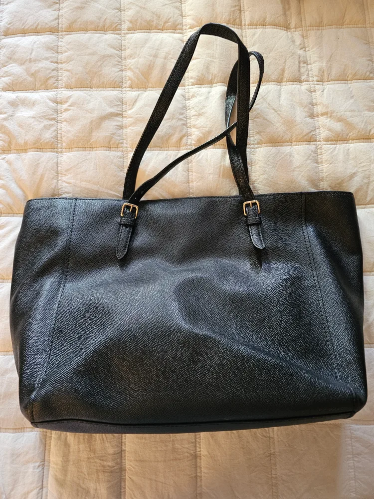 Coach Black Leather Tote Bag image indicator(2)