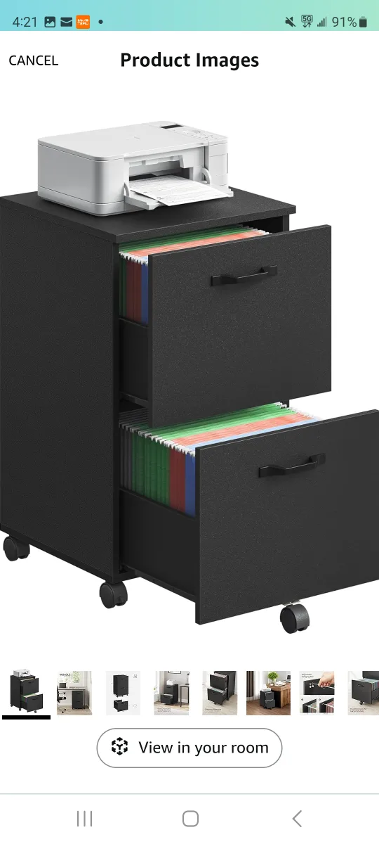 VASAGLE 2-Drawer Mobile File Cabinet thumbnail
