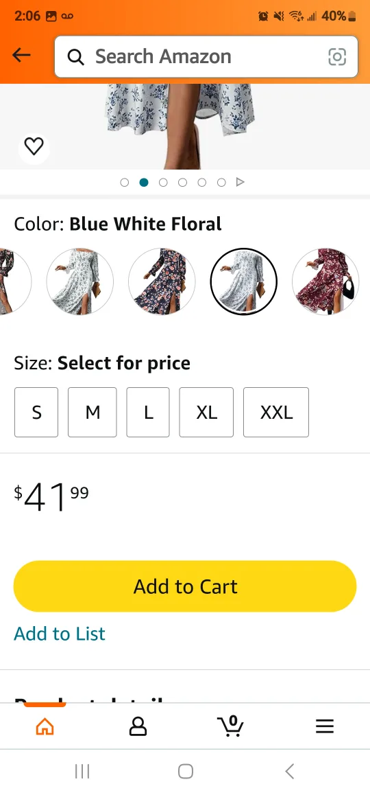 White Floral Dress with Blue Flowers - Size XL  #ThriftyPicks image indicator(5)