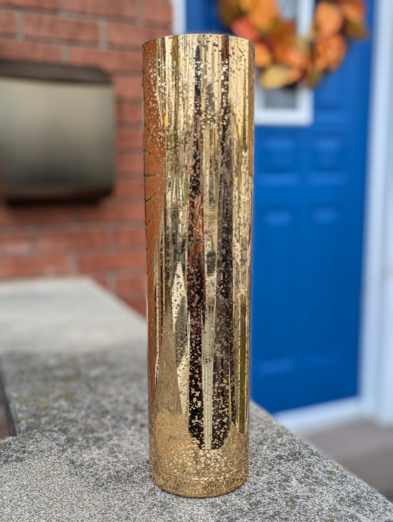 Gold Glass Vase/Christmas decor