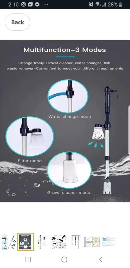 LONDAFISH Electric Fish Tank Vacuum Cleaner  brand new image indicator(5)