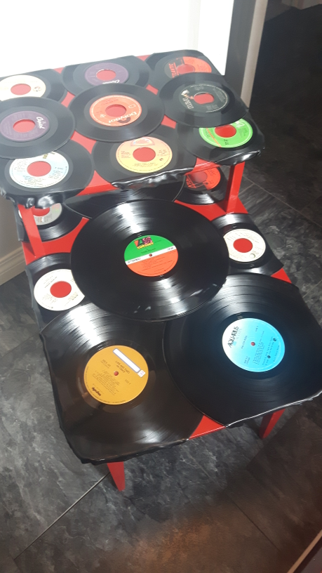 Vintage Record End Table