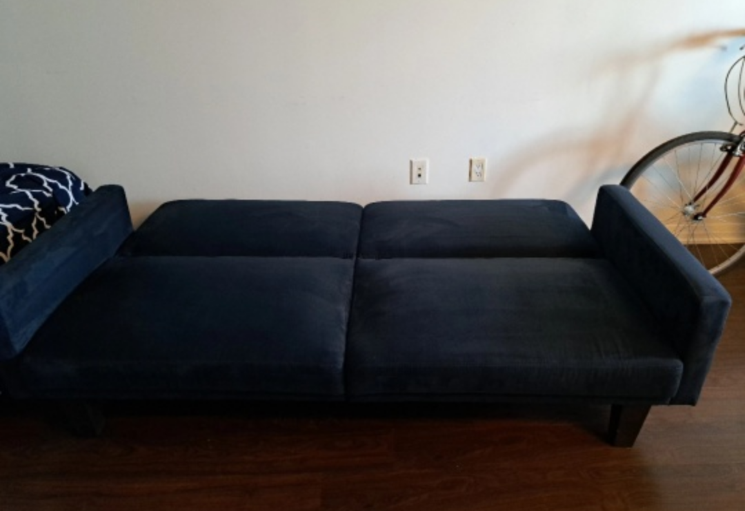 Blue Futon Sofa Bed 185 x 75 cm - photo 2