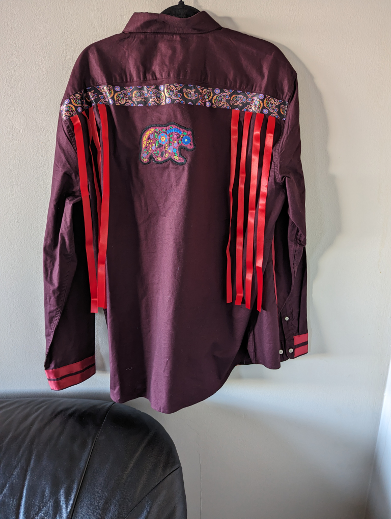 Denver Hayes Burgundy Bear Button Up Shirt - photo 2