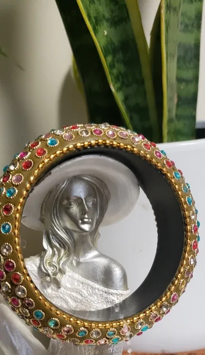 size 7 beautiful gold toned Bangle with multicolored Gemstones image indicator(3)