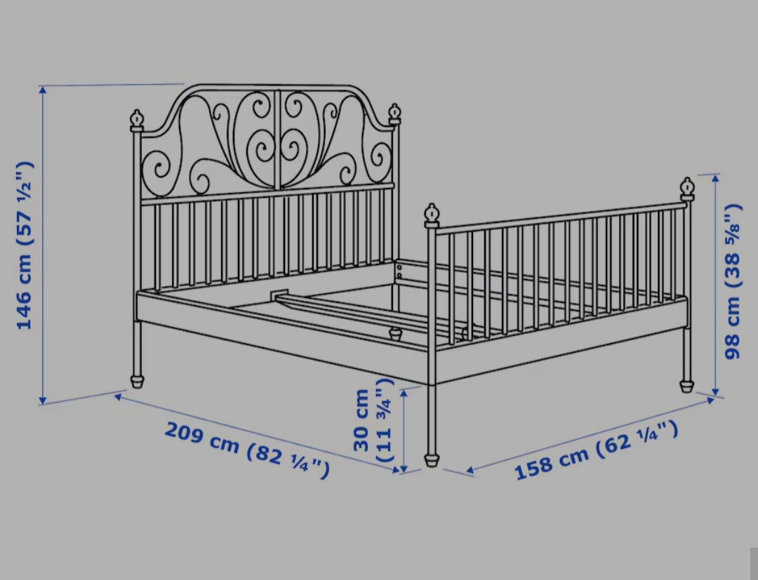 LEIRVIK bed frame, white/Luröy, 150x200 cm White, Full 🧡 - photo 5