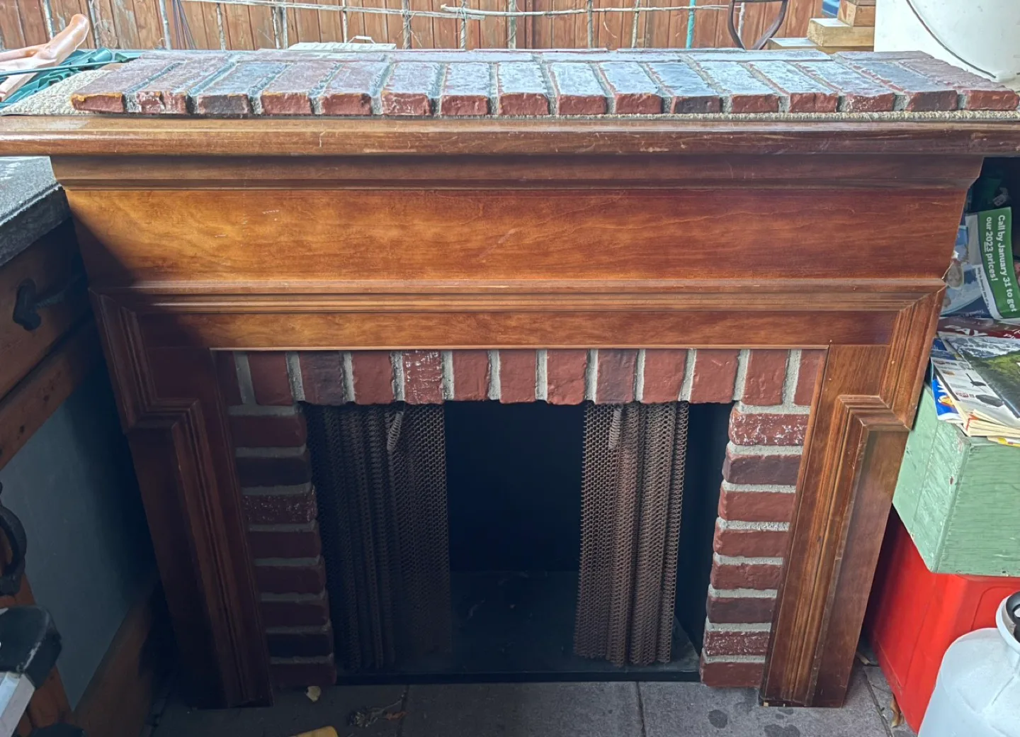 Electric Fireplace with wood frame image indicator(4)