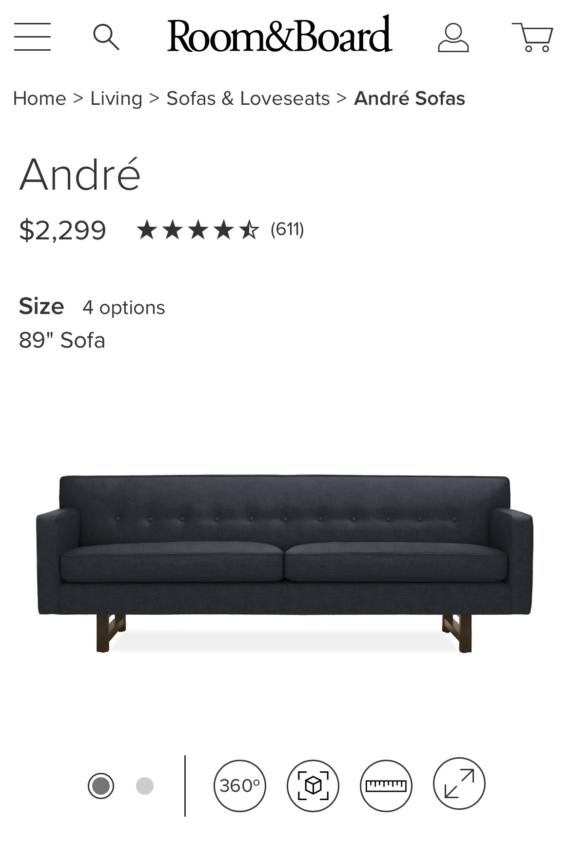 Room & Board Andre Sofa 89" - photo 5