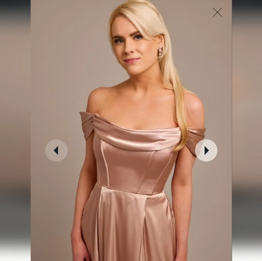 Rust Orange Satin Formal Dress image indicator(3)