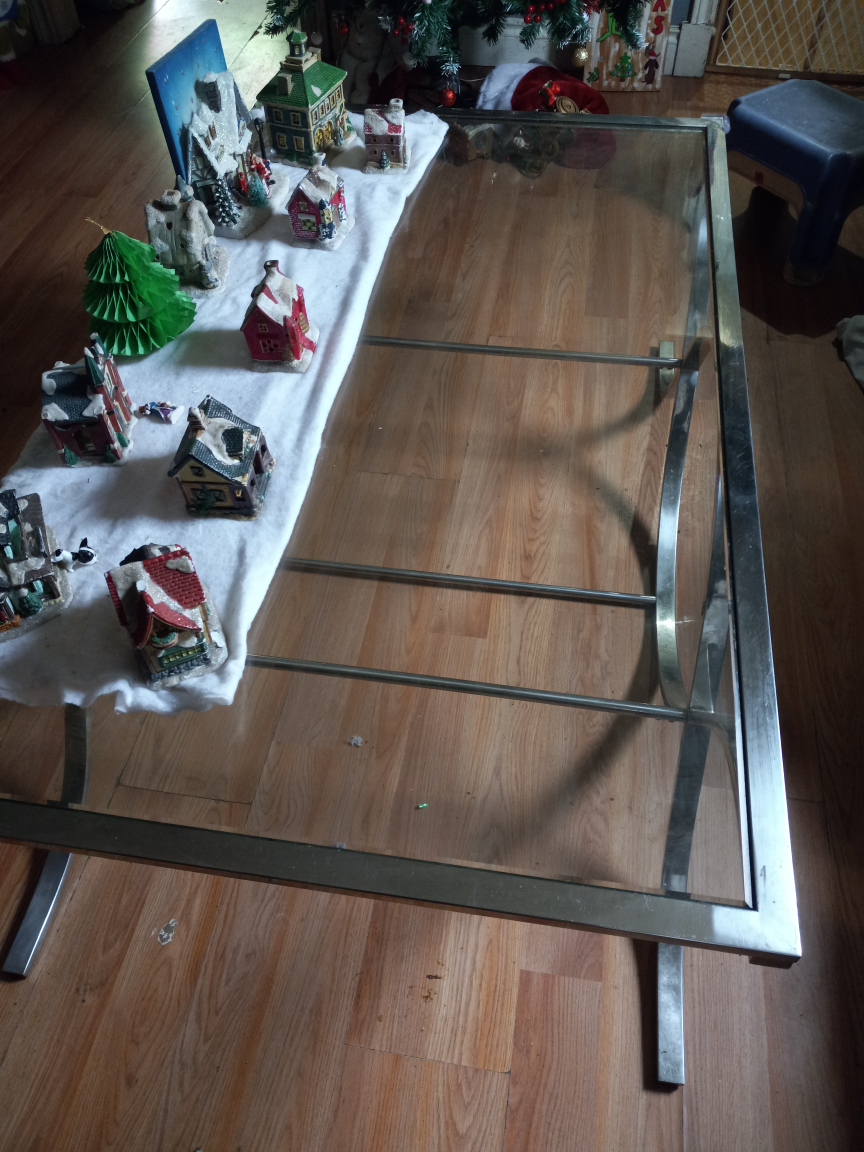 Glass Coffee Table with Chrome Legs