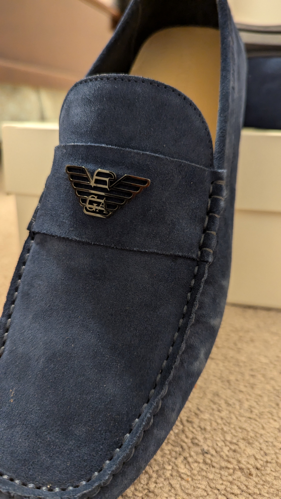 Emporio Armani Blue Suede Loafers - photo 5