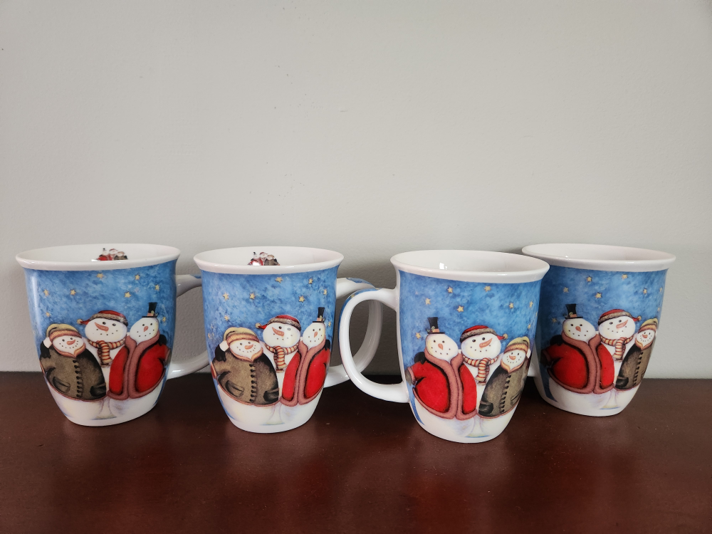 Set of 4 Snowman Mugs