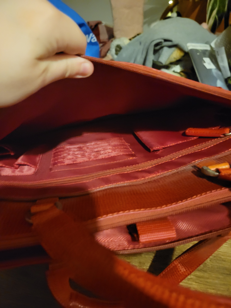 Red Leather Laptop Bag - photo 4