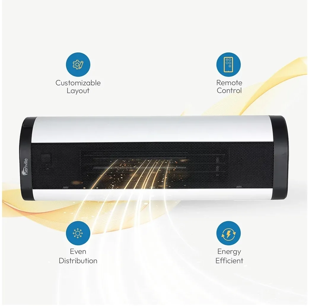 Senville 1500W Tower Fan & Space Heater for Indoor, Remote image indicator(2)