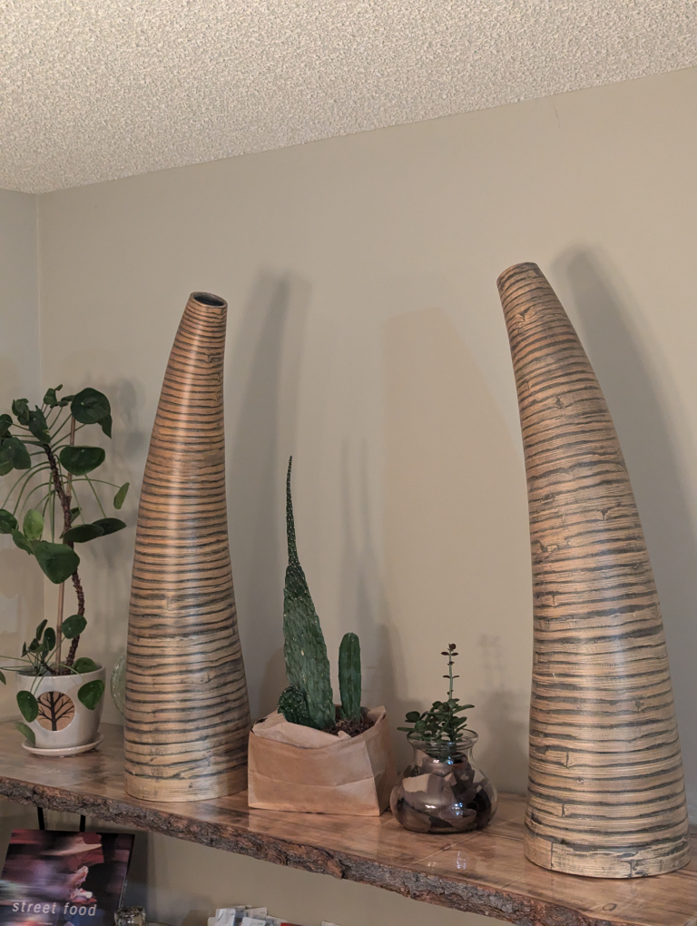 Set of 2 Tall Decorative Cones