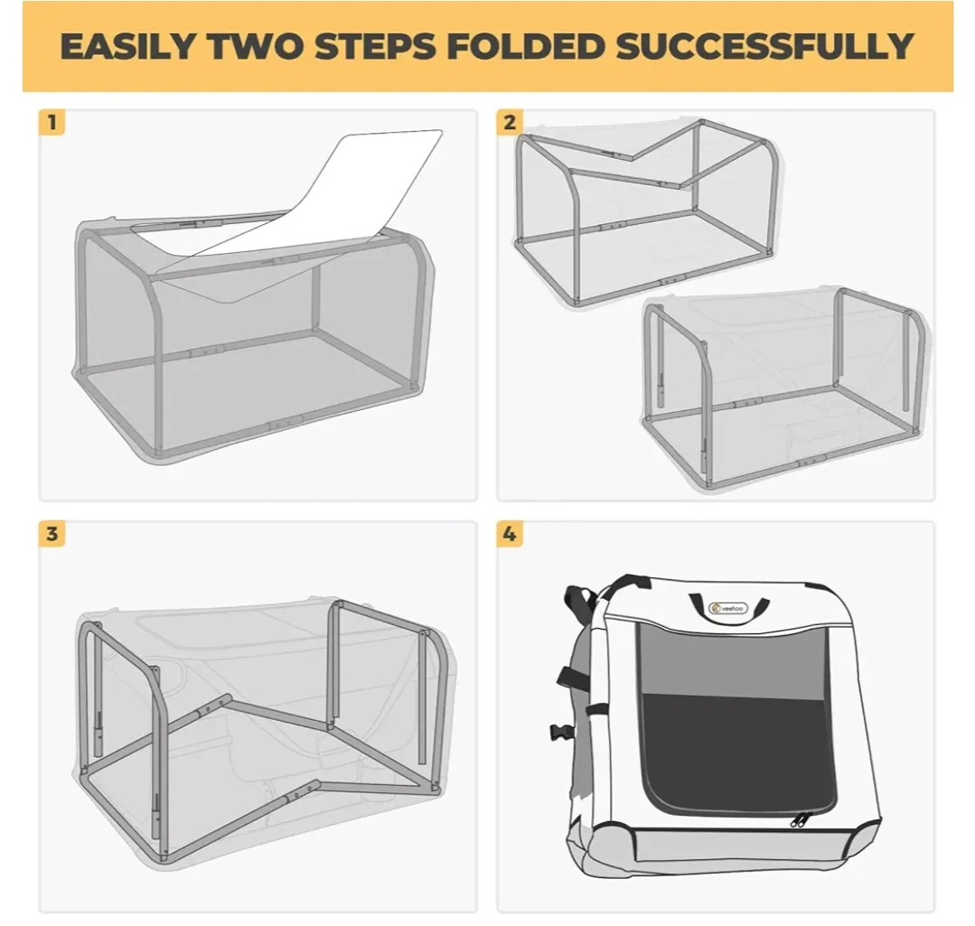 Veehoo Folding Soft Dog Crate image indicator(2)